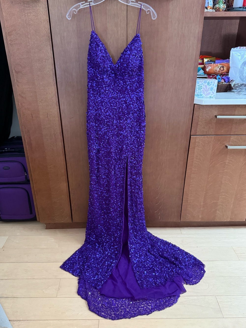 Sherri Hill Purple Sequin prom or evening dress